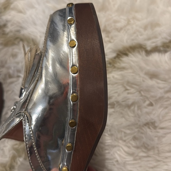 J crew Silver Tassel Clogs - Picture 3 of 6